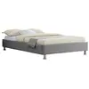 Image de IDIMEX Lit futon Simple pour Adulte Nizza Couchage 120 x 190 cm 1 Place et Demi / 1 Personne, avec sommier et Pieds en métal chromé, revêtement en Tissu Gris