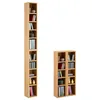 Image de IDIMEX Etagères modulables Musique pour CD et DVD, Lot de 2 Meubles de Rangement en Colonne avec 10 Compartiments, en mélaminé décor chêne Sauvage