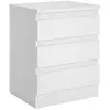 Image de IDIMEX Table de Chevet Burgos, Commode Table de Nuit avec 3 tiroirs sans poignée, en mélaminé Blanc Mat