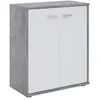 Image de IDIMEX Buffet Salle à Manger FIRMIN L 60 cm Coloris béton et Blanc avec 2 Portes bahut Bas Meuble de Rangement Style Moderne Commode vaisselier 60 x 70 x 30 cm