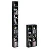 Image de IDIMEX Etagères modulables Musique pour CD et DVD, Lot de 2 Meubles de Rangement en Colonne avec 10 Compartiments, en mélaminé décor béton foncé