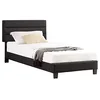 Image de IDIMEX Lit 1 Place Florida 90x190 cm avec sommier, lit Simple pour Enfant ou Adulte, Hauteur réglable, lit en Tissu Noir