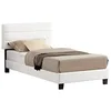 Image de IDIMEX Lit 1 Place Hudson 90x190 cm avec sommier, lit Simple pour Enfant ou Adulte, Hauteur réglable, lit en synthétique Blanc