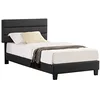 Image de IDIMEX Lit 1 Place Hudson 90x190 cm avec sommier, lit Simple pour Enfant ou Adulte, Hauteur réglable, lit en synthétique Noir