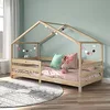 Image de IDIMEX Lit de maison Rena en pin massif naturel, beau lit Montessori avec protection anti-chute, lit d'enfant stable, 90 x 200 cm