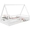 Image de IDIMEX Lit cabane SILA 90x190 cm, lit Simple Enfant 1 Place Type Montessori, en pin Massif Blanc