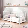 Image de IDIMEX Nina Lit pour enfant avec protection anti-chute 90 x 200 cm Bois massif Blanc
