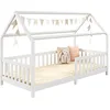 Image de IDIMEX Lit cabane Nina lit Enfant Simple Montessori en Bois 90 x 190 cm, en pin Massif lasuré Blanc