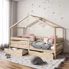 Image de IDIMEX Lit cabane ENA lit Enfant Simple Montessori 90 x 200 cm, avec 2 tiroirs de Rangement, en pin Massif à la Finition Naturelle