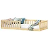 Image de IDIMEX Lit Enfant Gustavo lit au Sol 90x190 cm d'inspiration Montessori, avec barrières de Protection, en pin Massif Naturel