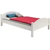 Image de IDIMEX Lit Simple FLIMS 100 x 200 cm lit pour Enfant en pin Massif lasuré Blanc, avec tête et Pied de lit Arrondi