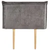 Image de IDIMEX Tête de lit DELMO 90 rembourrée, en Tissu Polyester pour lit 90 cm, sur Pieds en Bois, Gris