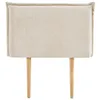 Image de IDIMEX Tête de lit DELMO 90 rembourrée, en Tissu Polyester pour lit 90 cm, sur Pieds en Bois, Blanc crème