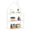Image de IDIMEX Étagère Enfant LENISE en pin Massif, Meuble Rangement Chambre Enfant en Forme de Maison en Bois lasuré Blanc