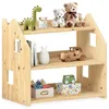 Image de IDIMEX Étagère Enfant Yasmin Forme Maison 3 étages 65 x 60 x 41 cm Bois Coloris Naturel   idéale Chambre Rangement Montessori