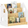 Image de IDIMEX Bibliothèque Enfant Bruno, Rangement Livres pour Chambre Enfant, 4 Compartiments, en pin Massif maqué Blanc/Naturel