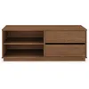 Image de IDIMEX Meuble TV Maite L 110 cm avec 2 tiroirs et 2 niches en Bois Massif Coloris châtaigner pour télé Jusqu’à 47" Meuble TV Salon Design Naturel avec Rangement