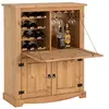 Image de IDIMEX Meuble Bar à vin Tequila Armoire comptoir avec Range Bouteilles vin spiritueux et Range Verres, bahut de Style Mexicain en pin Massif Finition teintée/cirée