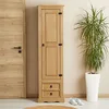 Image de IDIMEX Armoire Tequila Meuble de Rangement avec 7 tablettes derrière 1 Porte battante et 2 tiroirs, en pin Massif à la Finition teintée et cirée