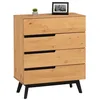 Image de IDIMEX Commode Chambre Tibor L 80 cm en Bois Massif Finition laquée avec 4 tiroirs sans poignée chiffonnier apothicaire Rangement Style scandinave