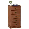 Image de Chiffonnier PARIS commode avec 5 tiroirs en pin massif lasuré brun foncé