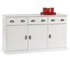 Image de IDIMEX Buffet Paris Commode bahut vaisselier avec 3 Portes battantes et 3 tiroirs pin Massif lasuré Blanc