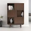 Image de IDIMEX Simona Highboard avec 3 portes - Couleur noyer - Commode de salon avec étagère et portes pour espace de rangement fermé - Vintage Highboard - Meuble de salon moderne - Design de placard rétro