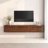 Image de IDIMEX Meuble TV Suspendu TECCA L 180 cm en Bois Massif Coloris Châtaignier avec 3 Portes, Meuble Télé Mural Design Moderne à Accrocher au Mur