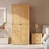 Image de IDIMEX Armoire Cancun penderie avec 1 étagère derrière 2 Portes battantes, en pin Massif Finition teintée/cirée