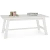 Image de IDIMEX Table Basse LUZERNA rectangulaire pour Salon en Bois Massif Blanc, 110 x 45 cm, Design Moderne Minimaliste, Pieds en Bois