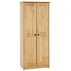 Image de IDIMEX Armoire Barrio en pin Massif penderie pour vêtements Style Mexicain avec 2 Portes battantes, Finition teintée/cirée