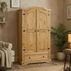 Image de IDIMEX Armoire Salsa penderie pour vêtements Style Mexicain avec 2 Portes battantes et Rangement 1 étagère et 1 tiroir, en pin Massif Finition teintée/cirée