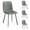 Image de IDIMEX Lot de 4 chaises de Salle à Manger Terni rembourrées avec revêtement en Tissu suédine Vert
