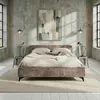 Image de IDIMEX Lit Double LEVERDA 140x190 cm, Revêtement en Tissu, Lit Style Moderne pour 2 Personnes, Cadre de lit en Bois avec sommier Inclus, Brun