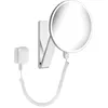 Image de Keuco iLook_Move Miroir cosmétique mural avec bras pivotant, éclairage LED, grossissement x5, transformateur de prise, rond, chromé, 20 x 20 cm