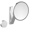 Image de KEUCO iLook_move Miroir mural avec bras pivotant et éclairage LED variable, grossissement x5, guide-câble encastré Chromé 20 x 20 cm