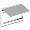 Image de KEUCO PLAN Porte-Papier Toilette avec Étagère, Pivotant, 14973170000, Couleur : Finition Aluminium