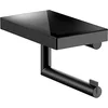 Image de KEUCO Reva Black Selection Porte-rouleau de papier toilette en métal pour salle de bain Noir mat