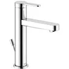 Image de KEUCO IXMO Mitigeur de lavabo plat à levier unique 130, avec bonde à tirette, saillie 124 mm, 59501013001, couleur : chromé