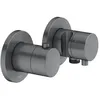 Image de KEUCO Edition 400 51553131231 Set de mitigeur thermostatique UP 3 voies avec raccord de tuyau et support de douche, couleur : noir chromé brossé