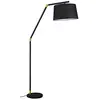 Image de Trio Leuchten TRACY 462100132 Lampadaire en métal noir mat avec abat-jour en tissu noir non inclus 1 ampoule E27