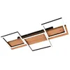 Image de Trio Leuchten Lampe Plafond LED, Lampe LED Plafond - Marron - Noir - Bois - Métal - Largeur 65 cm - Intensité variable