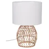 Image de Reality, Lampe de table, Rike 1xE27, max.40,0 W Tissu, Blanc, Corps: Maillage rotin, naturel Ø:25,0cm, H:38,0cm Interrupteur de cordon,IP20,Sans illuminant