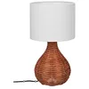 Image de Reality, Lampe de table, Sprout 1xE27, max.25,0 W Tissu, Blanc, Corps: Maillage rotin, naturel Ø:22,0cm, H:39,5cm Interrupteur de cordon,IP20,Sans illuminant