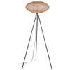Image de Trio Lampadaire Hedda 412300136, métal noir mat, abat-jour sisal, sauf 1x E27
