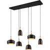 Image de Trio Suspension Chiraz 310500632, métal noir mat/doré, sauf 6x E14