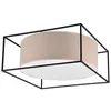Image de Trio Plafonnier Ross 603100344, métal noir mat, abat-jour beige, sauf 3x E27