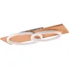 Image de Trio Plafonnier LED Barca 641110231, métal blanc mat, bois pin naturel, LED 30 Watt incluse, variateur d’intensité