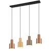 Image de Trio Suspension Agudo 319400417, Métal Noir mat, Abat-jour Métal Café/Beige/Taupe, sauf 4x E27 Multicolore