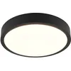 Image de Trio Leuchten Plafonnier Iseo 647410102 en bois noir, abat-jour en plastique blanc, avec LED 24 W, interrupteur variateur